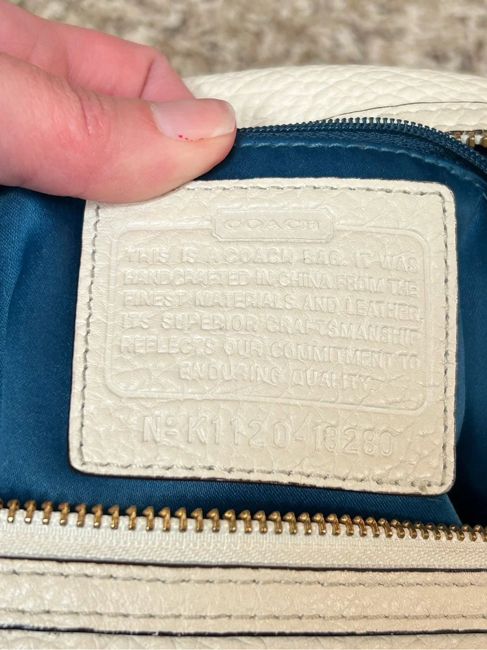 Coach Kristen y2k 00s white leather elevated round oversized shoulder bag